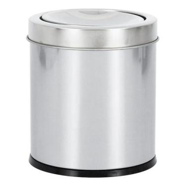 Imagem de Lixeira Banheiro Prata 3l 26x17cm Inox - Brazil Home Living