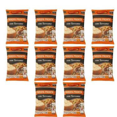 Imagem de Kit 10 Farofa de Mandioca Temperada Com Torresmo 250g Saborosa - Tempe