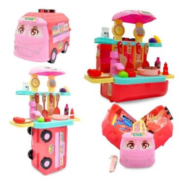 Imagem de Brinquedo Maleta Ônibus Food Truck Cozinha Infantil Completa - NoBrand