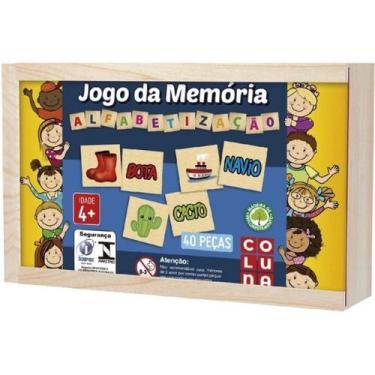 Imagem de Jogo da Memória Educativo Alfabetização Madeira Coluna