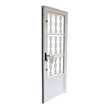 Imagem de Porta de Aço Postigo 215x85cm com Grade Elo Minas Sul MGM Abertura Esq