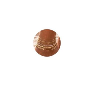 Imagem de Conjunto de Tornozeleiras Impermeáveis DEARMAY Banhadas a Ouro 14K