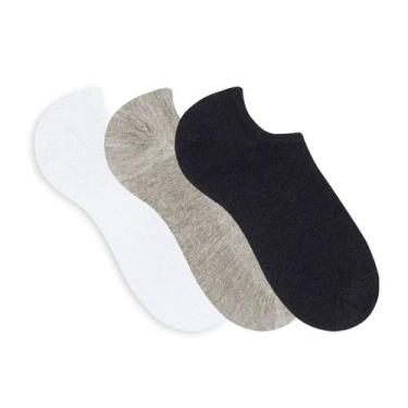 Imagem de Kit 3 Pares Meia Sapatilha Invisível Masculina - SELENE, Multicolor, U