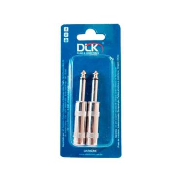 Imagem de Conector P10 Mono P10 Mono Datalink C 2 para Áudio Profissional Corpo Metálico Alta Durabilidade Blindagem Metal