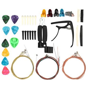 Imagem de Substituição de troca de guitarra, kit de acessórios de guitarra, ferramenta de dedilhar guitarra, para amantes de música Kit de acessórios de guitarra em casa úteis