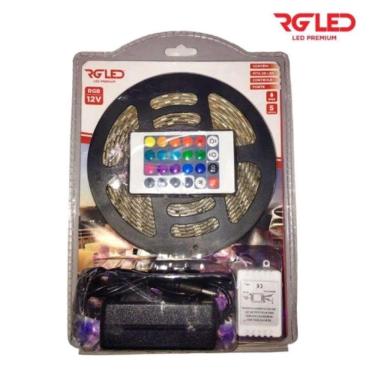 Imagem de Rg Kit Fita De Led 12V Rgb C/ Controle + Fonte 5 Metros