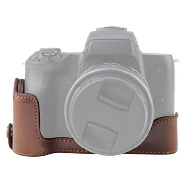 Imagem de HONGYAN capa da câmera Câmera de couro PU de 1/4 de polegada PU Câmera de meia base para Canon EOS M50 / M50 Mark II acessórios para câmera