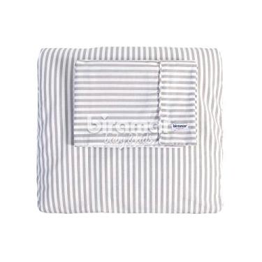 Imagem de Biramar Baby Colchonete Para Carrinho De Bebê Com Fronha Listrado Cinza Cinza