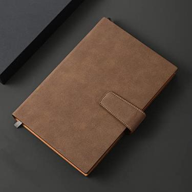 Imagem de Caderno de negócios engrossado A5 couro macio conferência trabalho requintado caderno de escritório retro, marrom, 2 peças