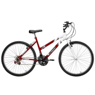 Imagem de Bicicleta de Passeio Ultra Bikes Esporte Bicolor Aro 26 Reforçada Freio V-Brake – 18 Marchas Vermelho/Branco