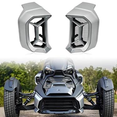 Imagem de SAUTVS Detalhes de admissão de ar com pré-filtro para Can-Am Ryker, kit de ventilação de motor de plástico prata para Can-Am Ryker todos os modelos acessórios (2 peças, substituição #219401025)