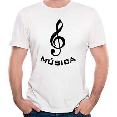 Imagem de Camiseta música camisa nota música art astista Cor:Branco;Tamanho:G