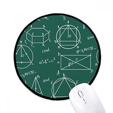 Imagem de DIYthinker Tapete de mouse de cálculo com fórmula matemática geométrica para mesa de escritório tapete redondo para computador