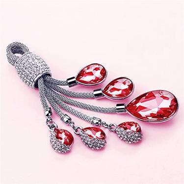 Imagem de YJADHU Capa de chave de carro flip de TPU macio proteção de chave de concha completa, apto para Citroen Cactus C4L Peugeot 508 301 2008 3008 408 C5 C3, chaveiro vermelho