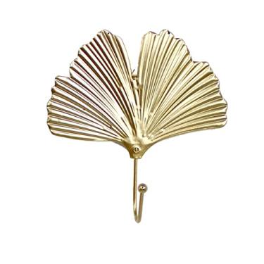 Imagem de KIZQYN Ganchos de casaco ouro/verde pendurado rack de armazenamento folha gancho de ferro forjado cabide de parede forma de folha criativa estilo nórdico decoração de banheiro em casa rack de casaco montado na parede (cor: 4)