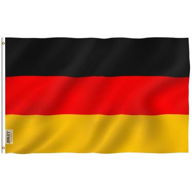 Imagem de ANLEY Fly Breeze 3x5 Foot Germany Flag - Vivid Color and Fade Proof - Canvas Header and Double Stitched - German Flags Polyester with Brass Grommets 3 X 5 Ft