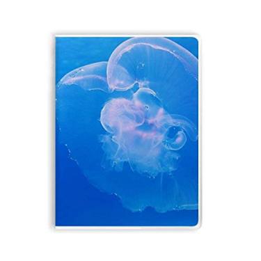 Imagem de Caderno de água-viva azul oceano ciência natureza capa de goma diário capa macia