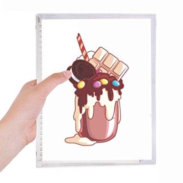 Imagem de Caderno de pasta de chocolate e sorvete com folhas soltas e diário recarregável