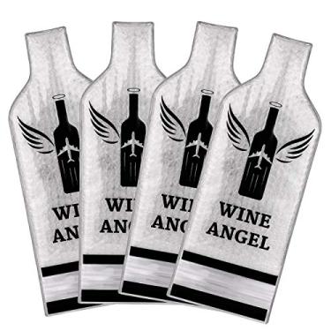 Imagem de Sacos de vinho reutilizáveis, conjunto com 4 (8 peças), protetor de vinho para viagem, avião, carro, cruzeiro, bagagem, proteção tripla à prova de vazamento, segurança resistente a impactos
