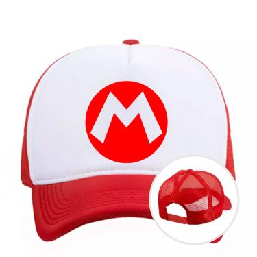 Imagem de Boné Logo Super Mario Bros Vermelho Com Redinha