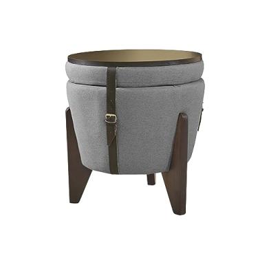 Imagem de Puff Flex Linho Chumbo Baú e Mesa de Centro Black Banco