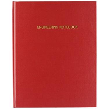 Imagem de Caderno de engenharia da BookFactory - 96 páginas (formato de grade de engenharia de 0,61"), 20,32 cm x 27,94 cm, caderno de laboratório de engenharia, capa, capa rígida costurada fina (EPRIL-LGS-A-T4-Size--Main), Red Imitation Leather, 8 7/8" x 11 1/4" – 168 pg