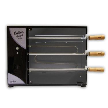 Imagem de Churrasqueira Assador Rotativa Elétrica 3 Espetos 55 Cm Cattiva Smart 127v - Arke