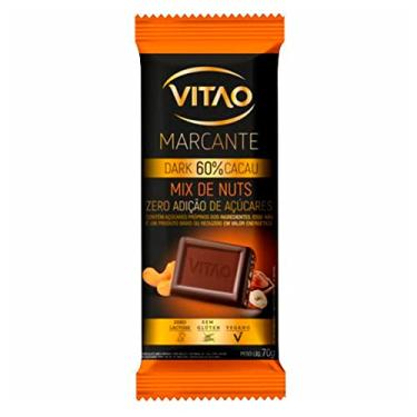 Imagem de Chocolate Vitão Dark 60% Cacau Mix de Nuts Zero Açúcar 70g