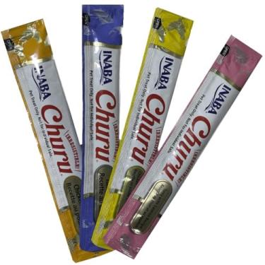 Imagem de Churu para gatos, Patê sachês diversos sabores, Atum e Salmão, Atum, Frango, Frango com Queijo 4 Sachês 56gr