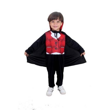 Fantasia de Vampiro Infantil Halloween - M 5 - 8 em Promoção na Americanas