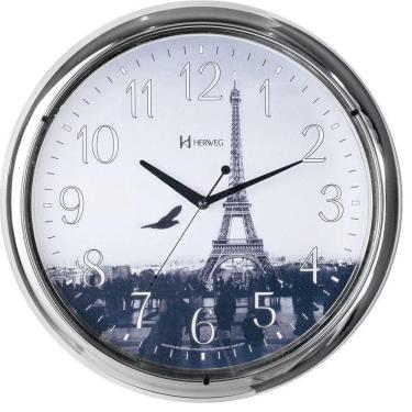 Imagem de Relógio De Parede Grande 40cm Torre Eiffel Cromado Herweg único