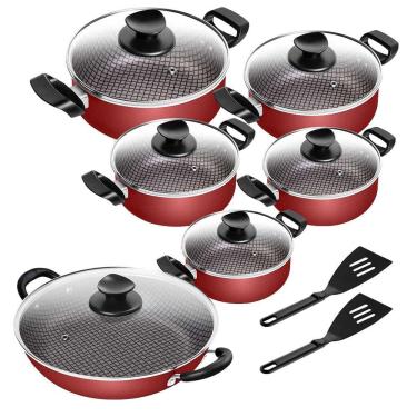 Imagem de Conjunto De Panelas Antiaderente Spesso Caçarola + Frigideira Wok N° 28 2 Alças 6 Peças Patolux