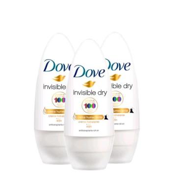 Imagem de Kit Desodorante Roll On Dove Invisible Dry 50ml - 3 unidades
