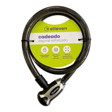 Imagem de Elleven Cadeado de Segurança para Bike, Cabo de Aço Reforçado 1m x 15mm, Preto com Cinza, Bloqueio Automático, Resistente a Arranhões, Ideal para Bicicletas e Motos