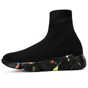 Imagem de Tenis Masculino Feminino Casual Casuais Academia Calçados Caminhada Corrida Antiderrapante Tênis 7008 (Black(Preto),35)