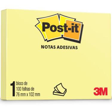 Imagem de Bloco Adesivo 76X102mm  Amarelo 100 Folhas Post-It - 3M
