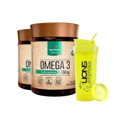 Imagem de 2X Ômega 3 120 caps - Nutrify - Neutro + Coqueteleira Cor Sortida 700ml