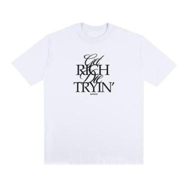 Imagem de Camiseta Basic Streetwear 100% Algodão Manga Curta Estampada Get Rich