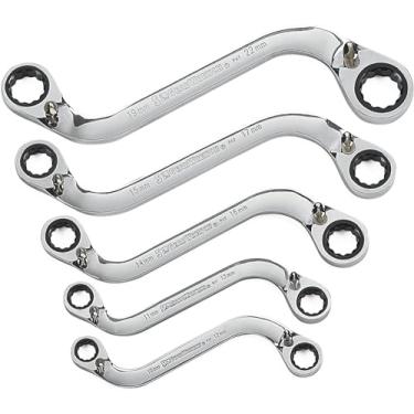 Imagem de GEARWRENCH Conjunto de chaves de catraca dupla em forma de S reversível, 5 peças, 12 pontos - 85299