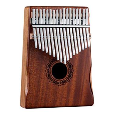 Imagem de Piano de polegar Kalimba de 17 teclas, piano marimba para amantes de música, teclado de percussão de dedo, com piano Tune Hammer, (18 cm X 13 cm) TaoHuaXin