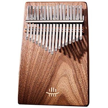 Imagem de 17||21 teclas kalimba piano de polegar, nogueira preta instrumento de dedo marimbas, piano de dedo de bolso, com folheta de martelo de afinação de bolsa, (18 cm x 13 cm) nogueira preta 17