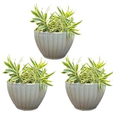 Imagem de KIT 03 BACIAS GREGA VASOS POLIETILENO PARA PLANTAS E AMBIENTES PREMIUM (BEGE)