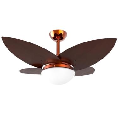 Imagem de Ventilador De Teto Lótus 1025 Com 4 Pás Mdf Luxo Marca Infinity (127v, COBRE COM PÁS TABACO)