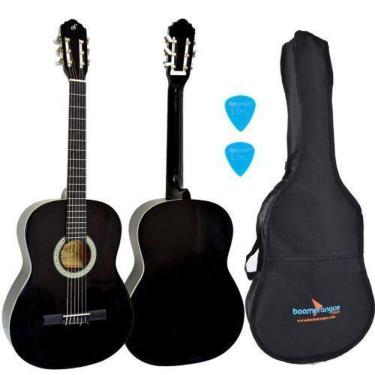 Imagem de Kit Violão Estudo Acústico Nylon N14 Bk Preto Start Giannini