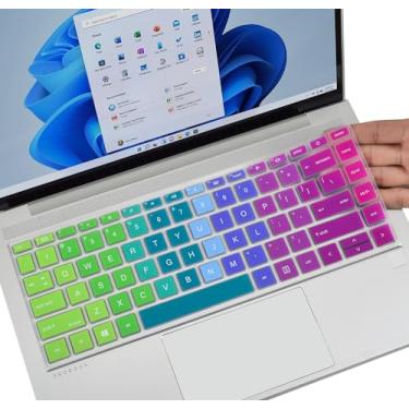 Imagem de Capa de teclado colorida para HP Probook 440 445 G8 G9 G10 35.6 cm 2023 2022, HP Probook 640 G7 G8 35.6 cm (Não serve para Probook 440 445 G5 G6 G7 G11) - Arco-íris