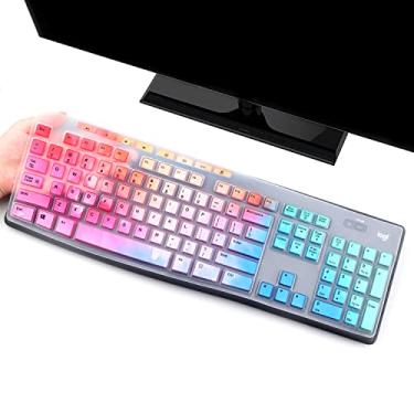 Imagem de Capa protetora de teclado para teclado Logitech MK295 MK275 MK270 sem fio, Logitech K200 K260 K270 K275 K295 MK200 MK260 capa de silicone ultrafina para PC de mesa colorida