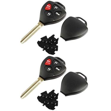 Imagem de Capa e almofada para controle remoto Key Fob Keyless Entry serve para Toyota Avalon 2008-2013 / Camry 2007-2011 / Corolla 2008-2013 / Venza 2009-2014 (HYQ12BBY, GQ4-29T), conjunto de 2