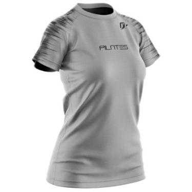 Imagem de Camiseta Baby look Feminina Pilates Tecnodots Cinza-Feminino