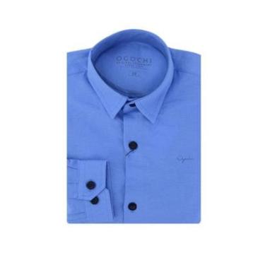 Imagem de Camisa Infanto Juvenil Masculina Ogochi Essencial Slim Azul-Masculino