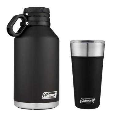 Imagem de Kit Growler e Copo Térmico com Tampa 600ml Preto Coleman